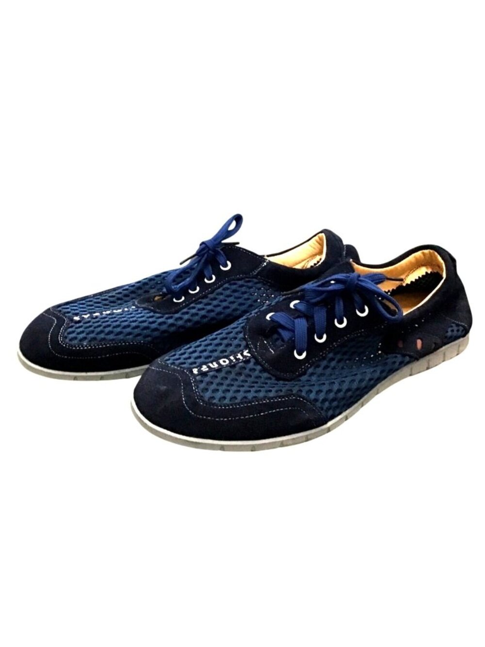 MENS NAVY BREATHABLE MESH LACEUP LOAFERS OUTDOOR WATER SHOE HIKING SNEAKER SZ12